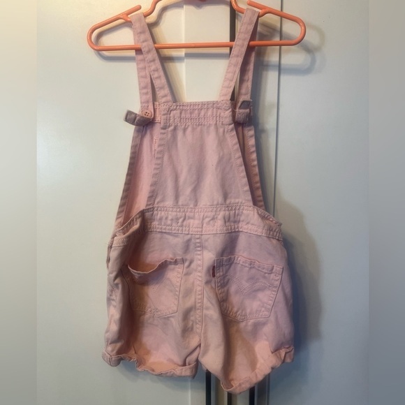 Girls Pale Pink Levi’s Shorts Overalls - Picture 4 of 5